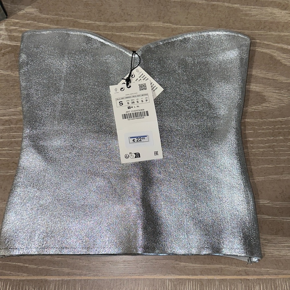 Zara NWT metallic corset